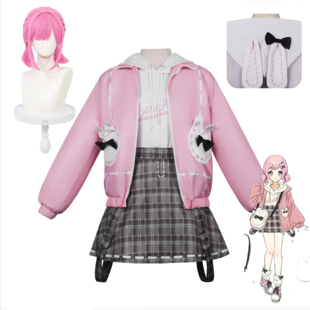 

Emu Otori Bunny Battle Pass Cosplay Full Set with Headwear Socks Accessories Adult Women Anime Halloween Comic Con Outfit