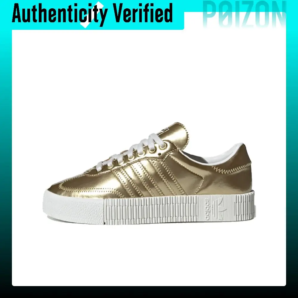 Adidas Originals Sambarose Skate Shoes Women's Low-top Gold FV4319