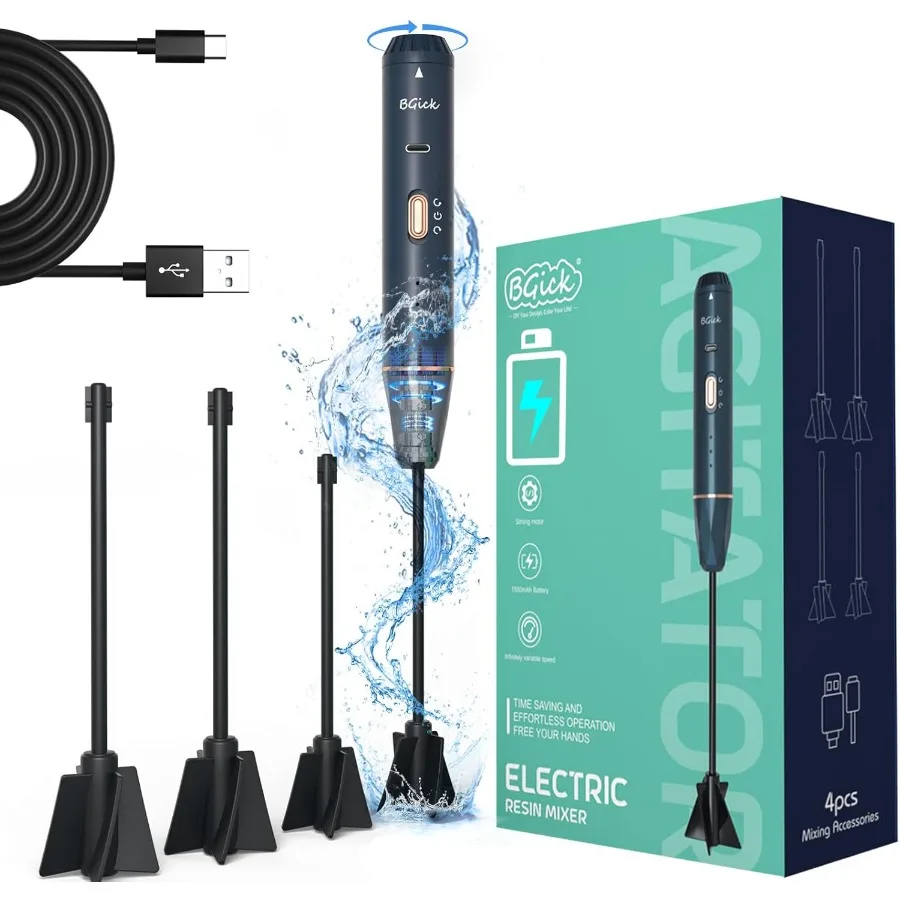 

Upgraded Resin Mixer Handheld Rechargeable Mixer with Minimizing Bubbles Epoxy Resin Mixer for Resin Silicone Mixing Resin Mold