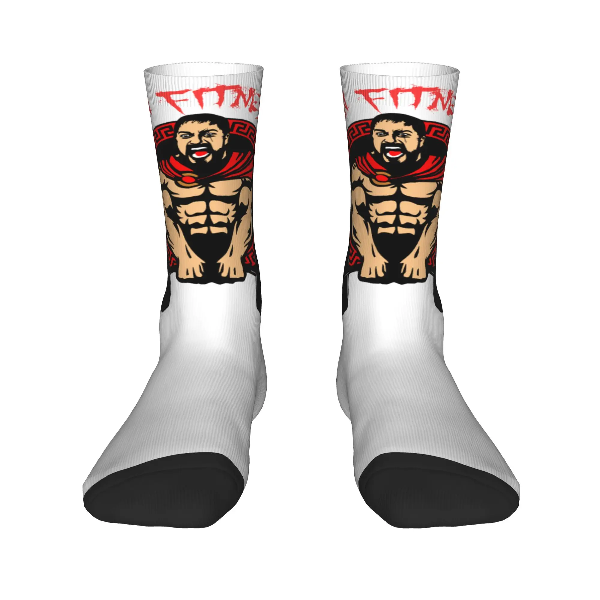 Custom Spartan Gym Men's Crew Socks Unisex Novelty Bodybuilding Fitness Muscle Spring Summer Autumn Winter Dress Socks view 2