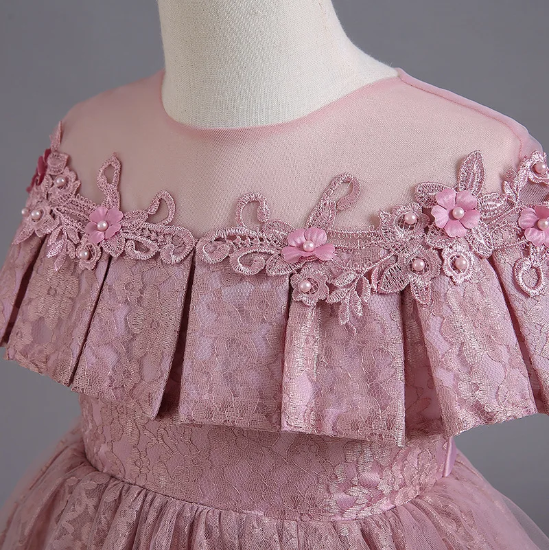 New Girls Kids Flower Elegant Fashion Princess Party Dresses Children Clothing Christmas Birthday Wedding Party Baby Girl Dress