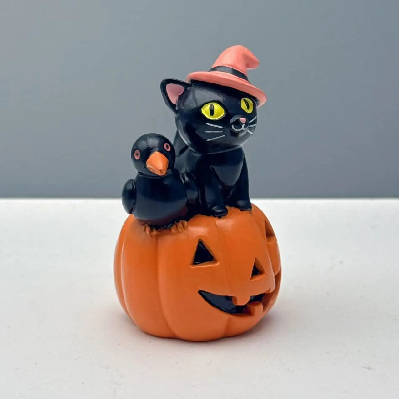 New Halloween Cat Pumpkin Halloween Cat Pumpkin Ornament Thriller Resin Statue Ornament