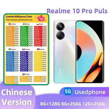 Realme 10 Pro Plus Android 5G Odemčený 6,7 palce 256G Všechny barvy v dobrém stavu Originální použitý telefon 12 nejlepší prodej realme 10 pro plus verze globální - №1