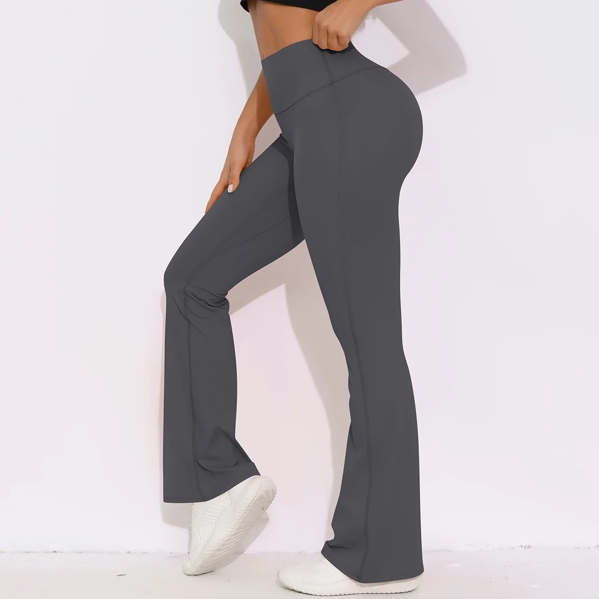 Women Yoga Bell-bottoms Tight Scrunch Butt Lifting Dance High Waist Tights Sport Pants Gym Running Breathable Fitness Leggings