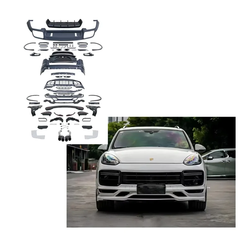 

Запчасти для Porsche Cayenne 2015-2017 958,2 Karosseriekit Alt на Neu 2023-9Y0.1 Turbo Frontleiste Baugruppe TKT Frontlippe Heck