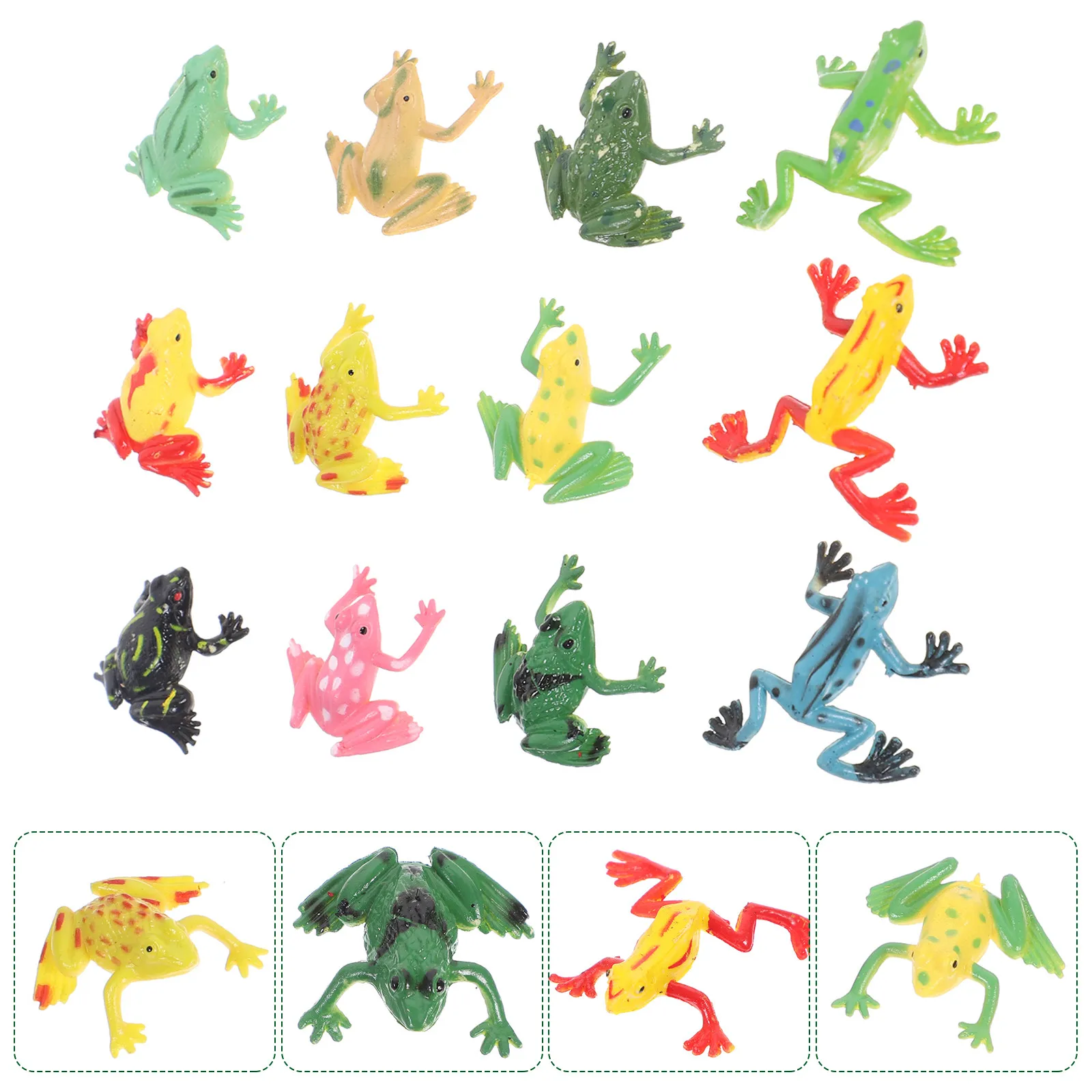 

12Pcs Tiny Plastic Frogs for Kids Pocket Sized Easter Egg Fillers Party Favors Festival Gifts Classroom Learning Decorations