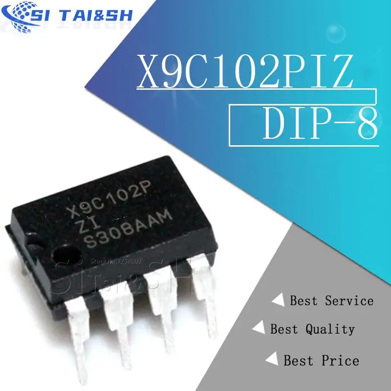 2PCS X9C102PIZ DIP8 X9C102PZI X9C102P X9C102 Digital potentiometer IC EEPOTTM POT CMOS PLASTIC 1K IND