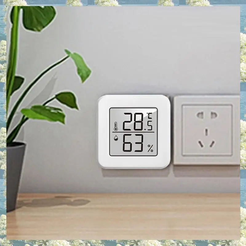 New-2X 1207 مقياس درجة الحرارة والرطوبة الإلكتروني الصغير ميزان حرارة السيارة مع مقياس حرارة داخلي لعرض الوجه المبتسم