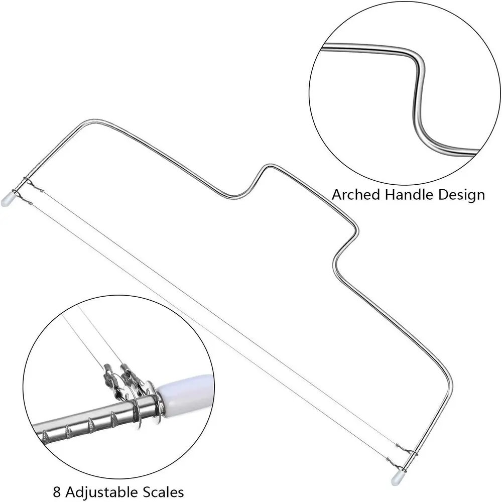 Double Wire Adjustable Cakes Cutter Stainless Steel Cupcakes Levelers Fondant Leveling Layer Slicer Baking Decorating Tool