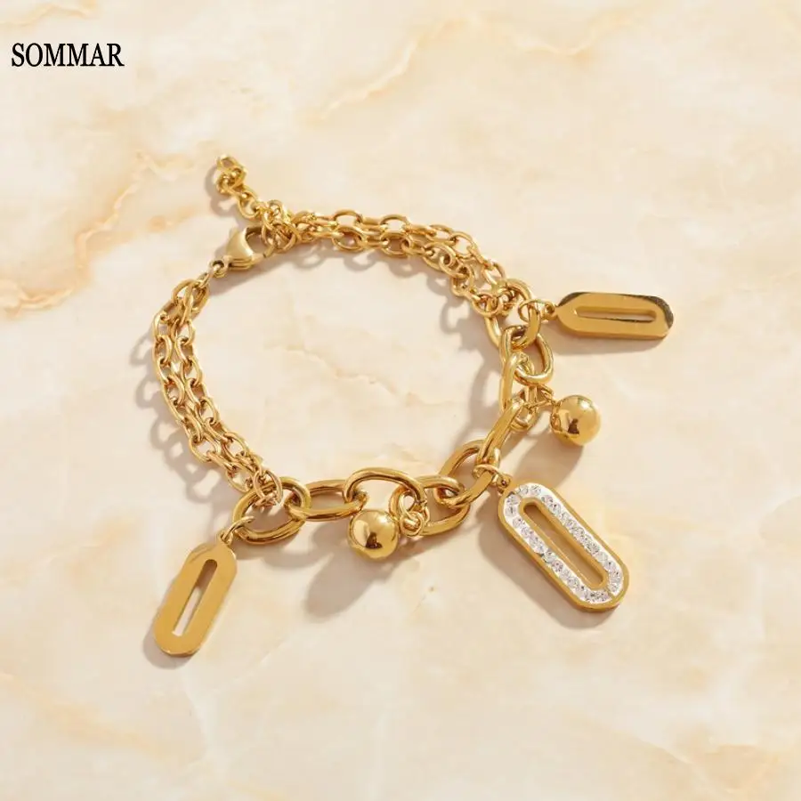 SOMMAR Newest Arrival Gold color Perfume women bracelet men Elliptical pendant bracelet anchor wedding jewelry