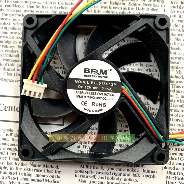 

BF&M 8CM 8015 12V 0.15A 4WIRES PWM TEMPERATURE CONTROL BF8015B12M CASE COOLING FAN