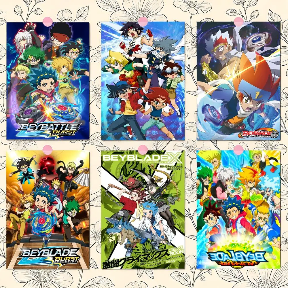 Anime B-Beyblade Burst Poster Matte Self-Adhesive Wall Art Print Living Room Bedroom Home Decor