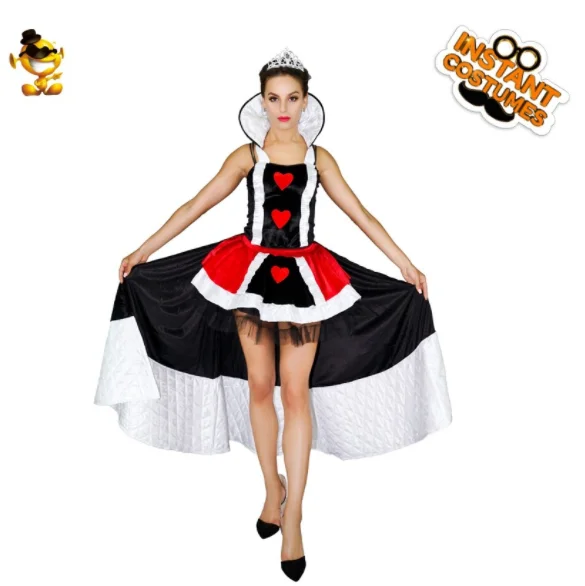 

new high quality Sexy Queen of Hearts costume Halloween for women Casino mogul Cosplay game uniforms Carnival Party Costumes