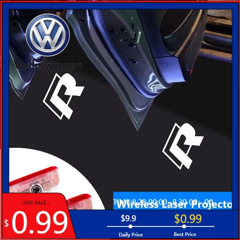 VW 2026 Hot New 2PCS Car Door Emblem LED Light Welcome Lamp Wireless Laser Projector For Volkswagen Rline Jetta Golf Beetle CC P - view 2