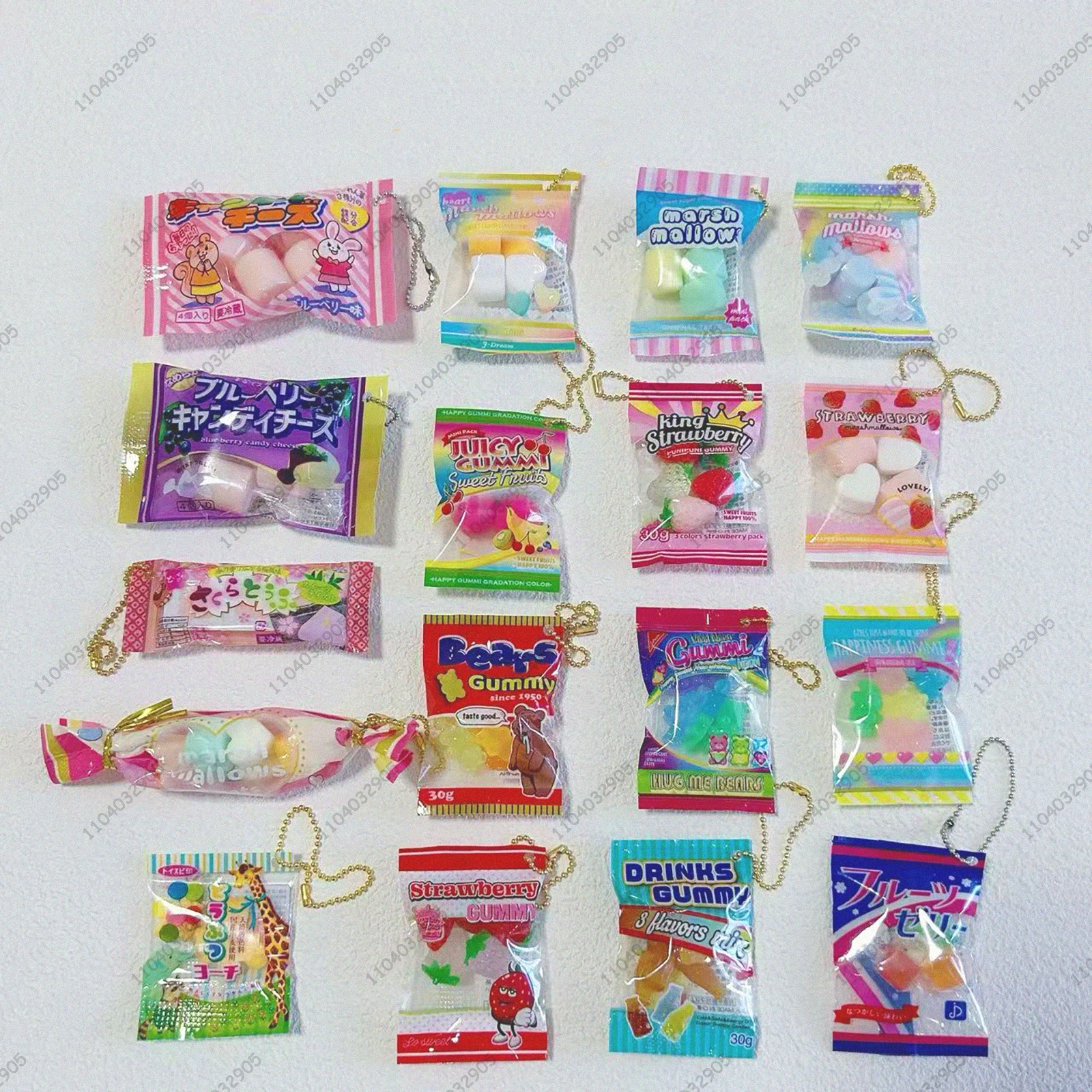 グミベアバッグチャーム スローライジング スクイーズ ジェリービーンズ マシュマロ ソフト ガシャポン カプセルトイ フィジェットトイ キーホルダー コレクション ギフト