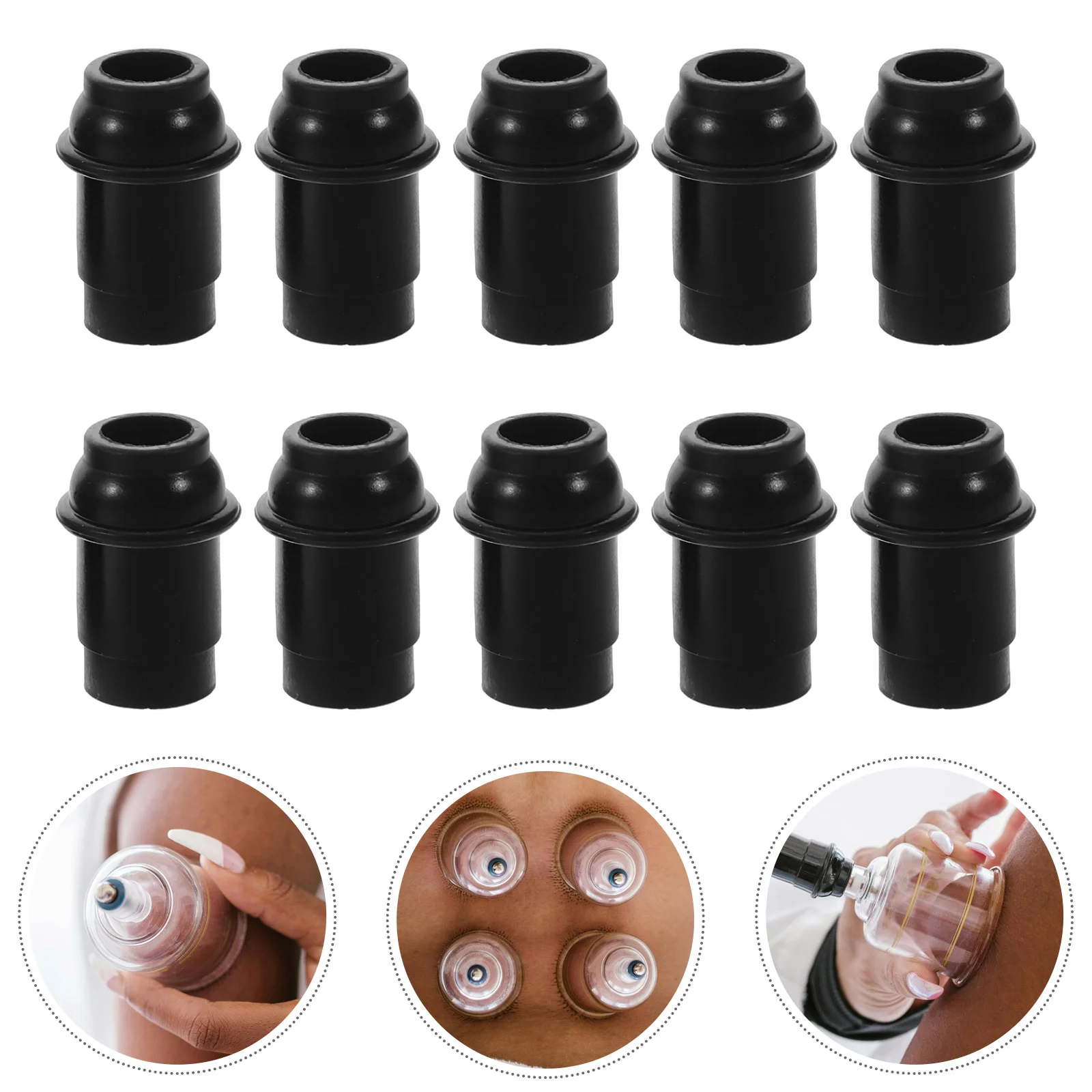 10 Pcs Cupping Nozzle Hand Vacuum Pump Tip Silicone Head Massager Tips Connectors Silica Gel