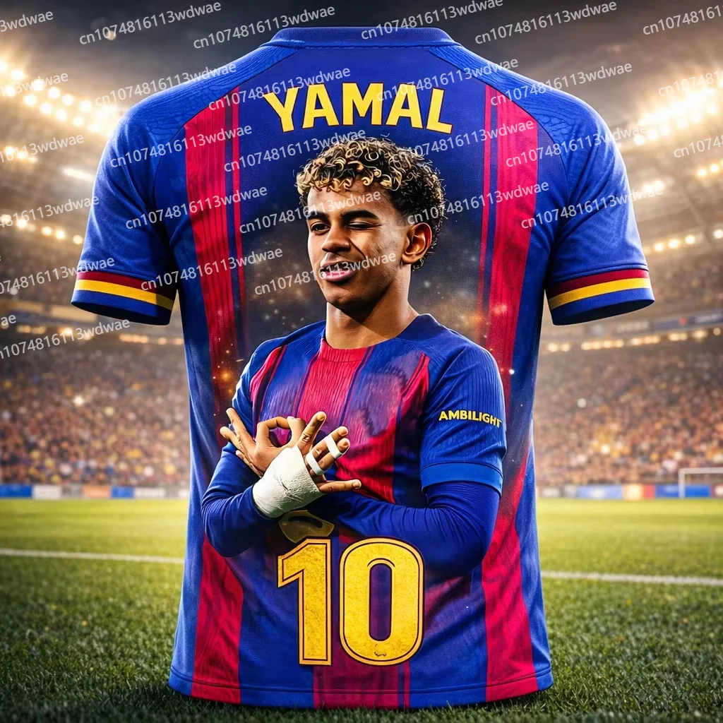 Sommer 3D-gedruckte YAMAL Kinder-Eltern-Sport-Fußballtrikots für Erwachsene, schnell trocknend und atmungsaktiv, für den täglichen Gebrauch, Kinder-T-Shirt