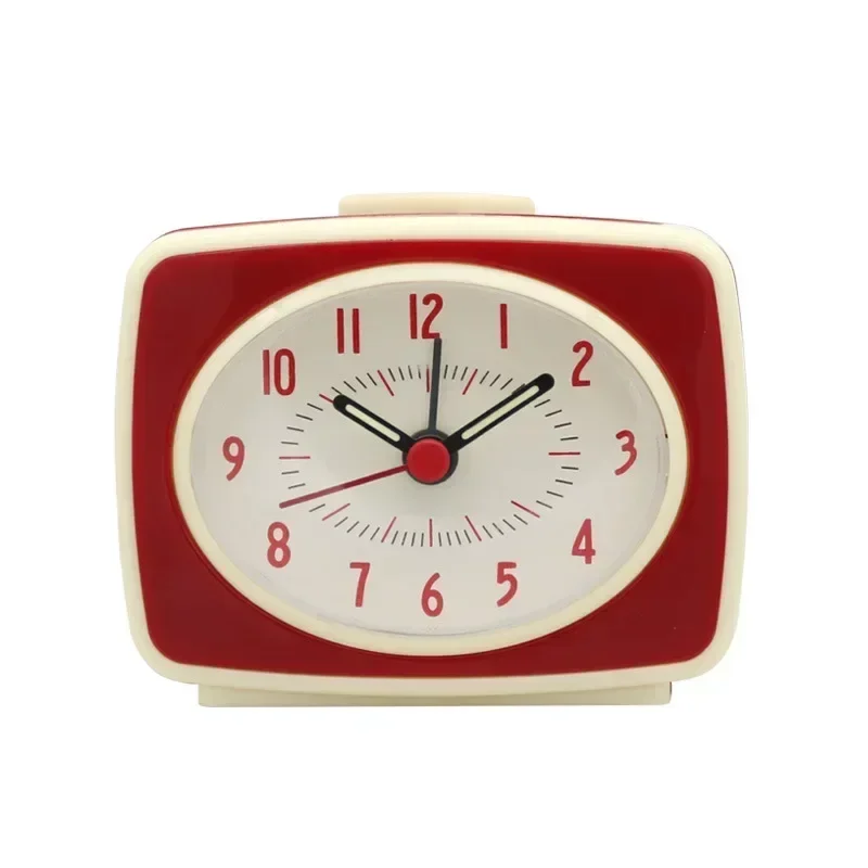 Vintage Alarm Clock with Fluorescent Hands Emotional Interior Decoration Prop Battery-Powered Desktop Clock Home Gift