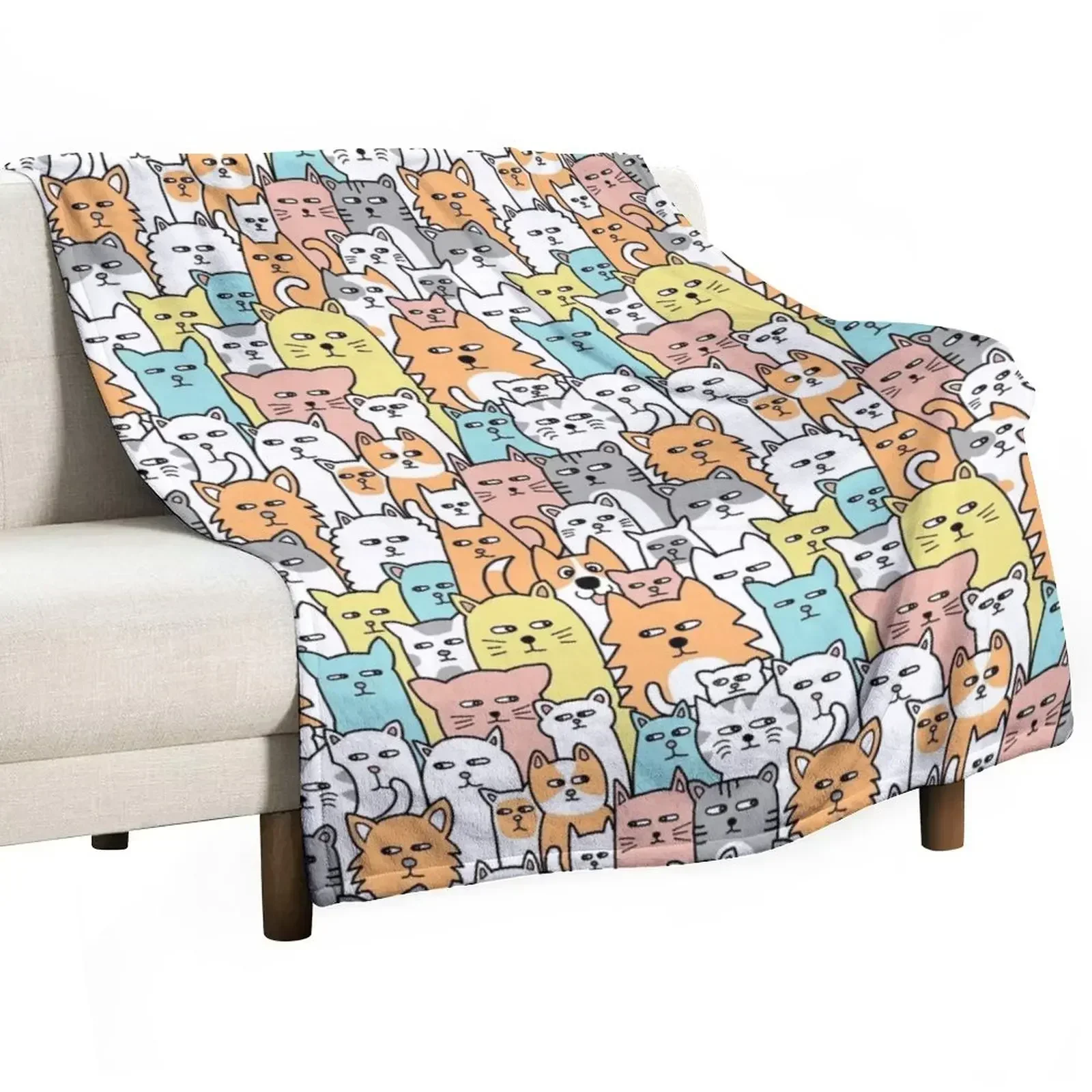 

Suspicious Meows Throw Blanket Hairy Luxury Designer Blankets For Baby Blankets