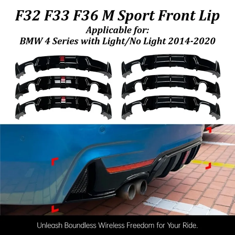 Rear Bumper Lip Spoiler For BMW 4 Series F32 F33 F36 2014-2020 MP Sporty Rear Tail Diffuser Exterior Decoration Auto