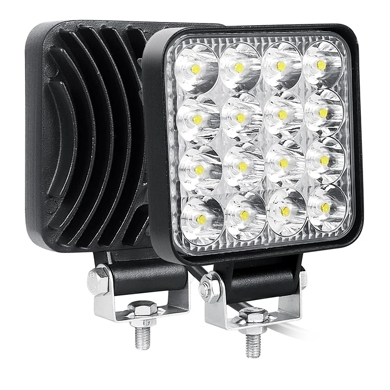 48W Ultra Thin LED Work Light Spot Beam LED Pods Driving Light 12V 24V Offroad Fog Lamps for Truck Tractor Car SUV ATV Excavator
