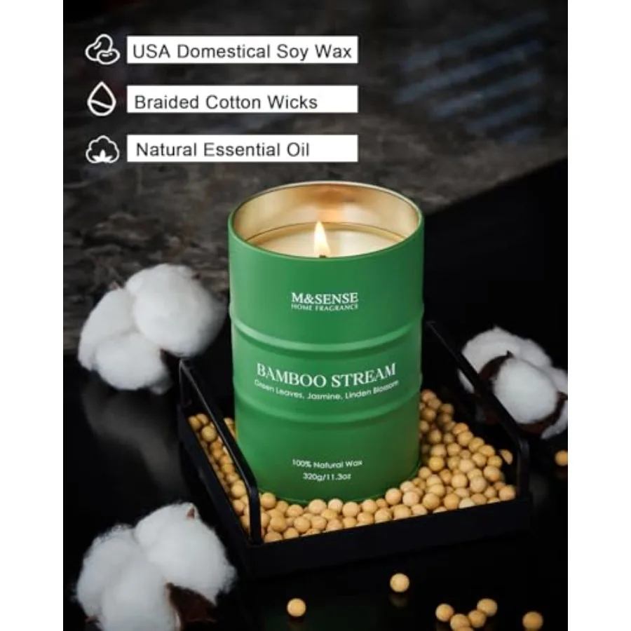 شموع معطرة من الخيزران شمعة عطرية طبيعية غير سامة لتخفيف التوتر والتأمل والاسترخاء مثالية للجو المنزلي En