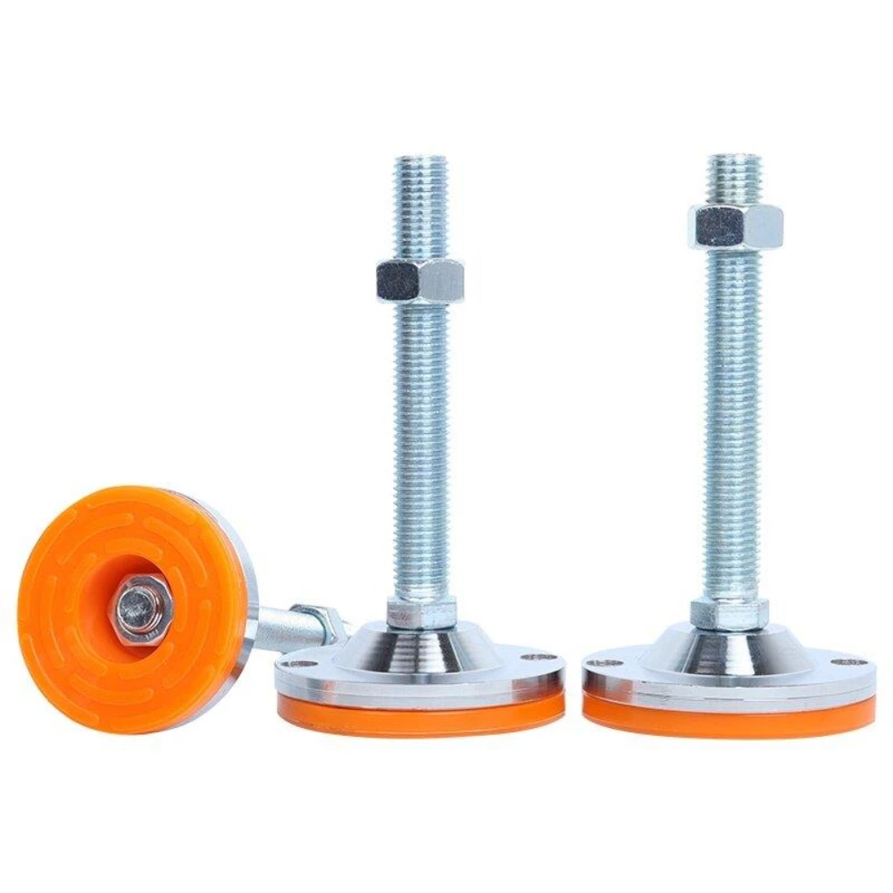 1Pcs Dia 40-80mm Galvanized CS Heavy-Duty Adjustable Foot Screw Steel Base Rubber Bottom M8 M10-M30 Furniture Leveling Feet Pad
