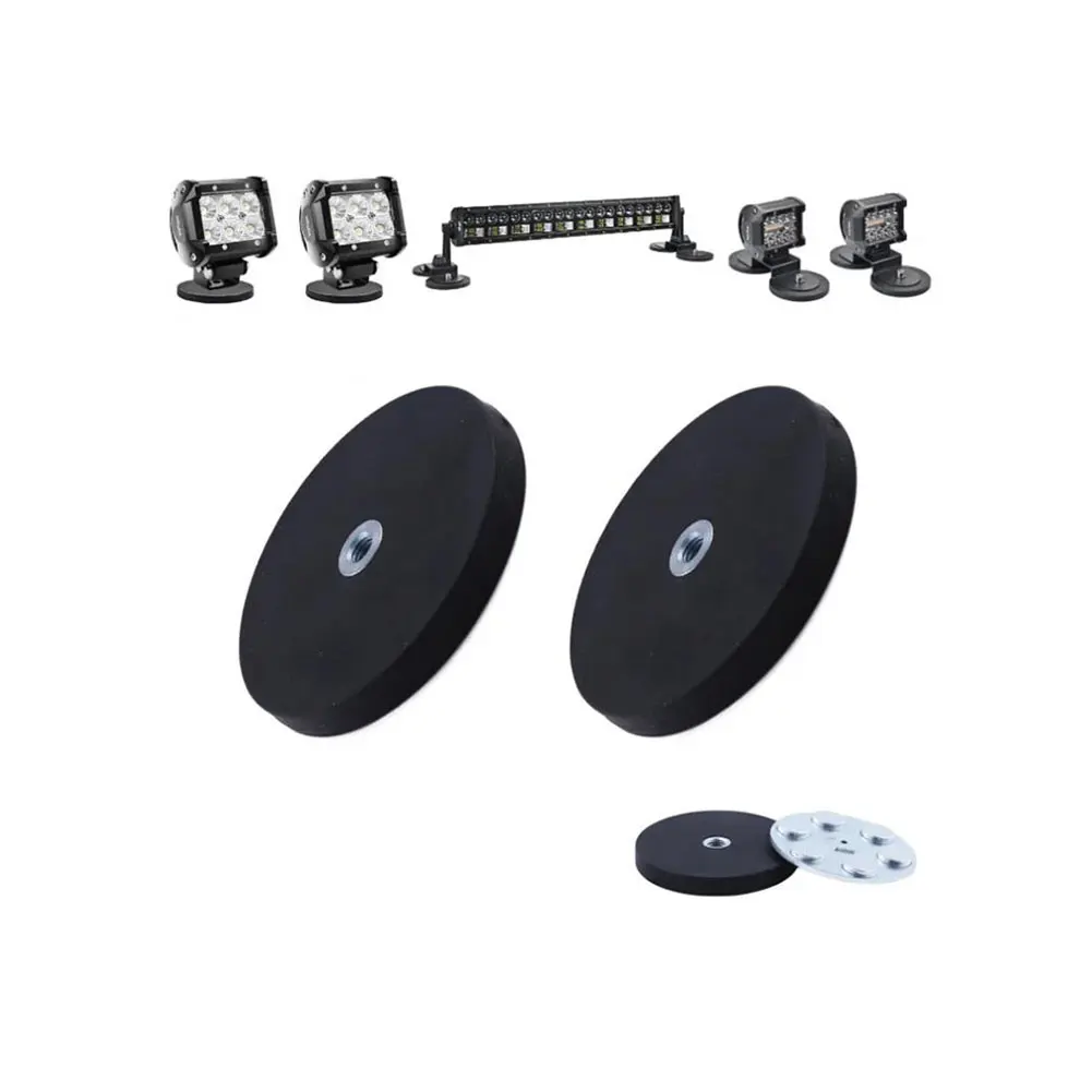43mm/66mm/88mm M4/M6/M8 Internal Thread Magnetic Base Mount Bracket Clamp LED Work Light Bar Holder SUV Offroad