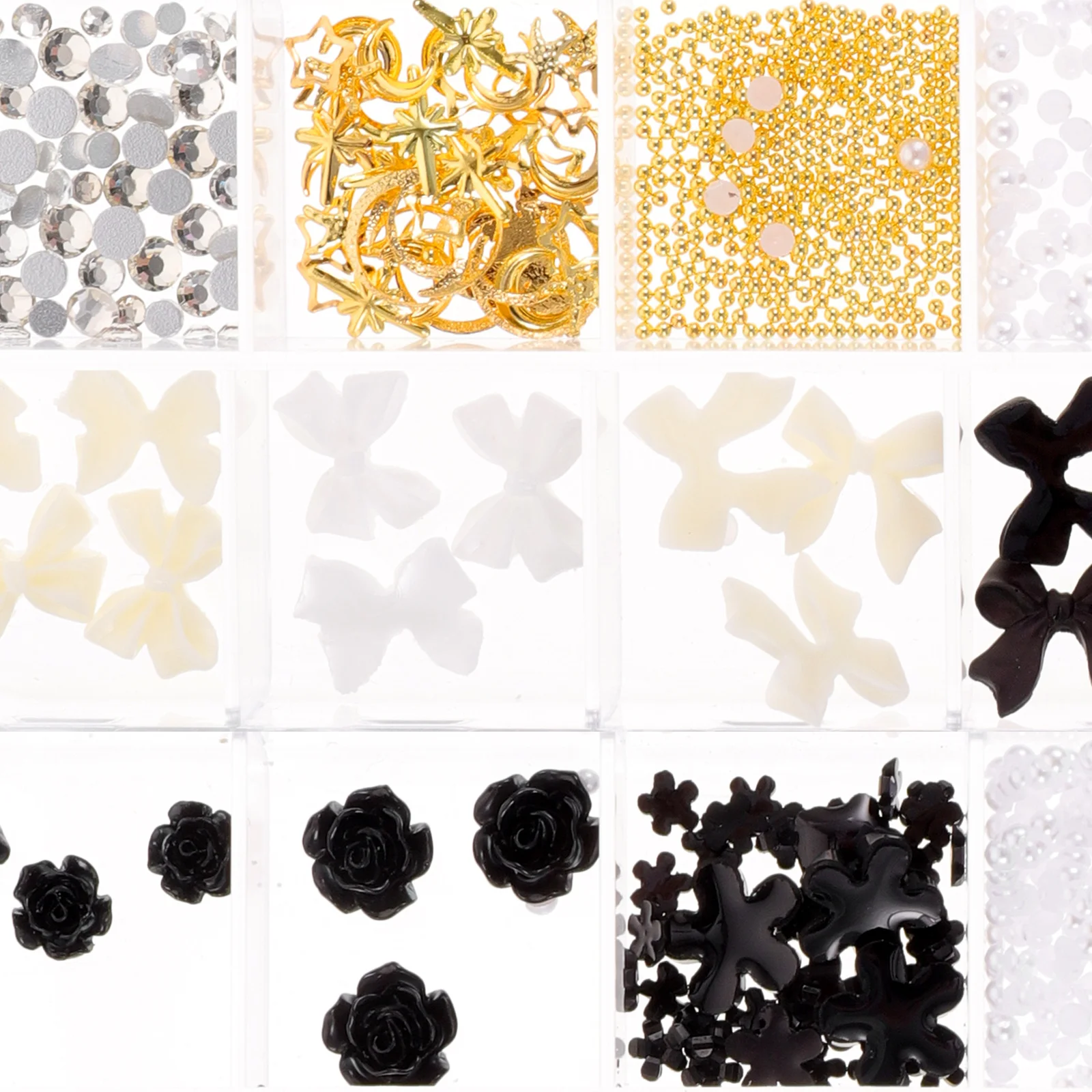 

Gems Rhinestones 3D Nail Art Charms Silver Pearls For Nails Diy Jewelry Decoration Flowers Set Nail Accessories Sparkle