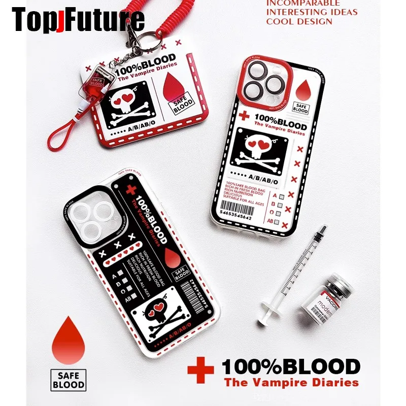 Harajuku Gothic Lolita Y2K Girl Women\'s Cosplay harajuku punk goth skeleton blood type card set student vampire diarles Necklace