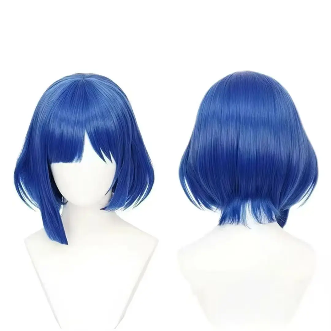 Bocchi The Rock Ryo Yamada Cosplay Wig Bright Blue Short Bob Wig Anime Japanese Girl Cosplay Wig For Halloween Comic Con