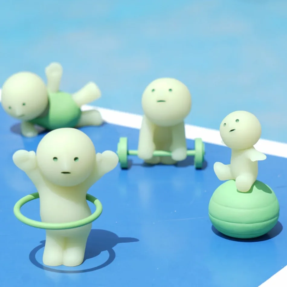 Überraschungsgeschenk Fitness-Übungs-Serie Mehrere Puppen Grün Nachtleuchtende Mysteriöse Blindbox Actionfiguren Dekorationsmodell – Detail 3