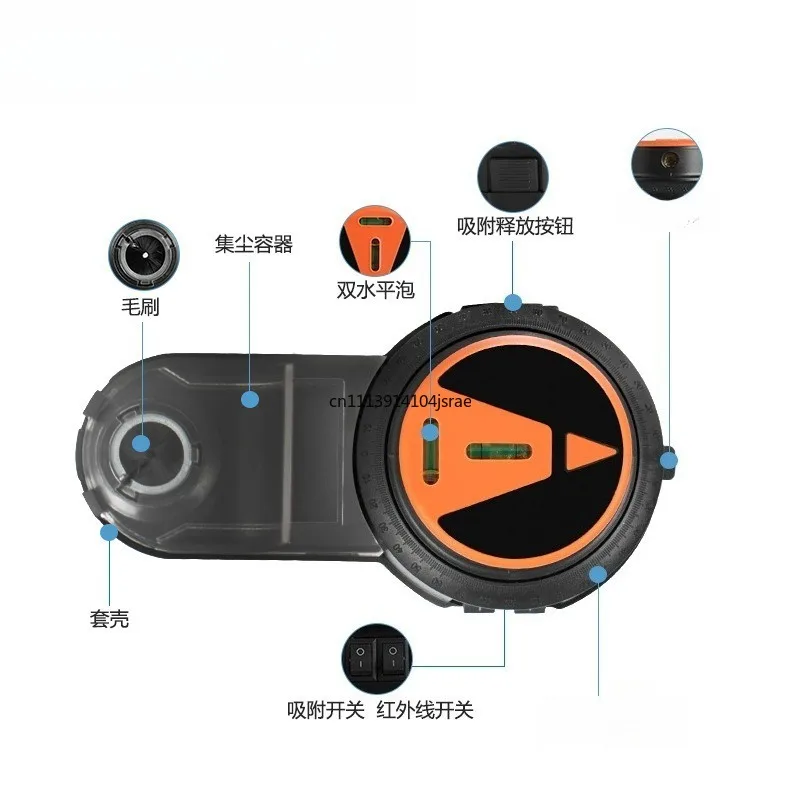 Vacuum Suction Holder for Laser Level, Lithium Marking Drilling Dust Collector, Non-Adhesive Bracket Workable in Sunlight