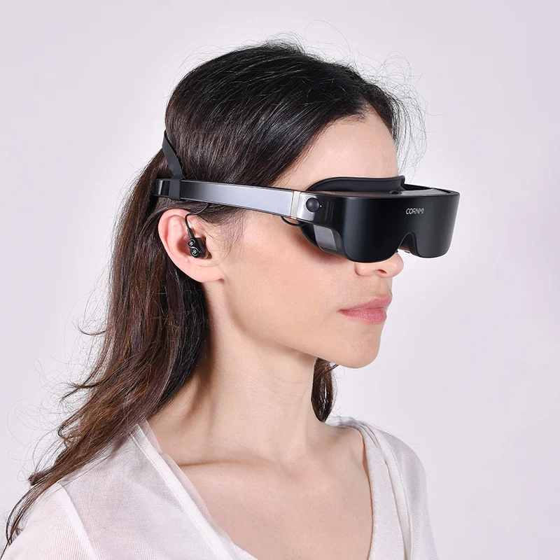 Immersive 3D Smart Glasses AR Hardware For Private Cinema & Gaming Head Mounted Virtual Reality Display Stock