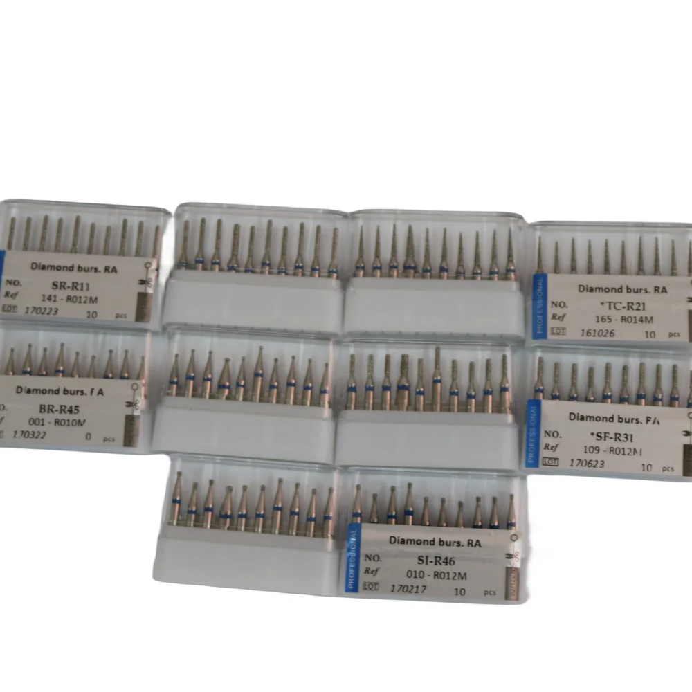 10 Pcs Dental Diamond Burs Drill For Ra,Ca 204 22mm Low Speed Handpiece 2.35mm Dental Tool Ra Polishing Burs