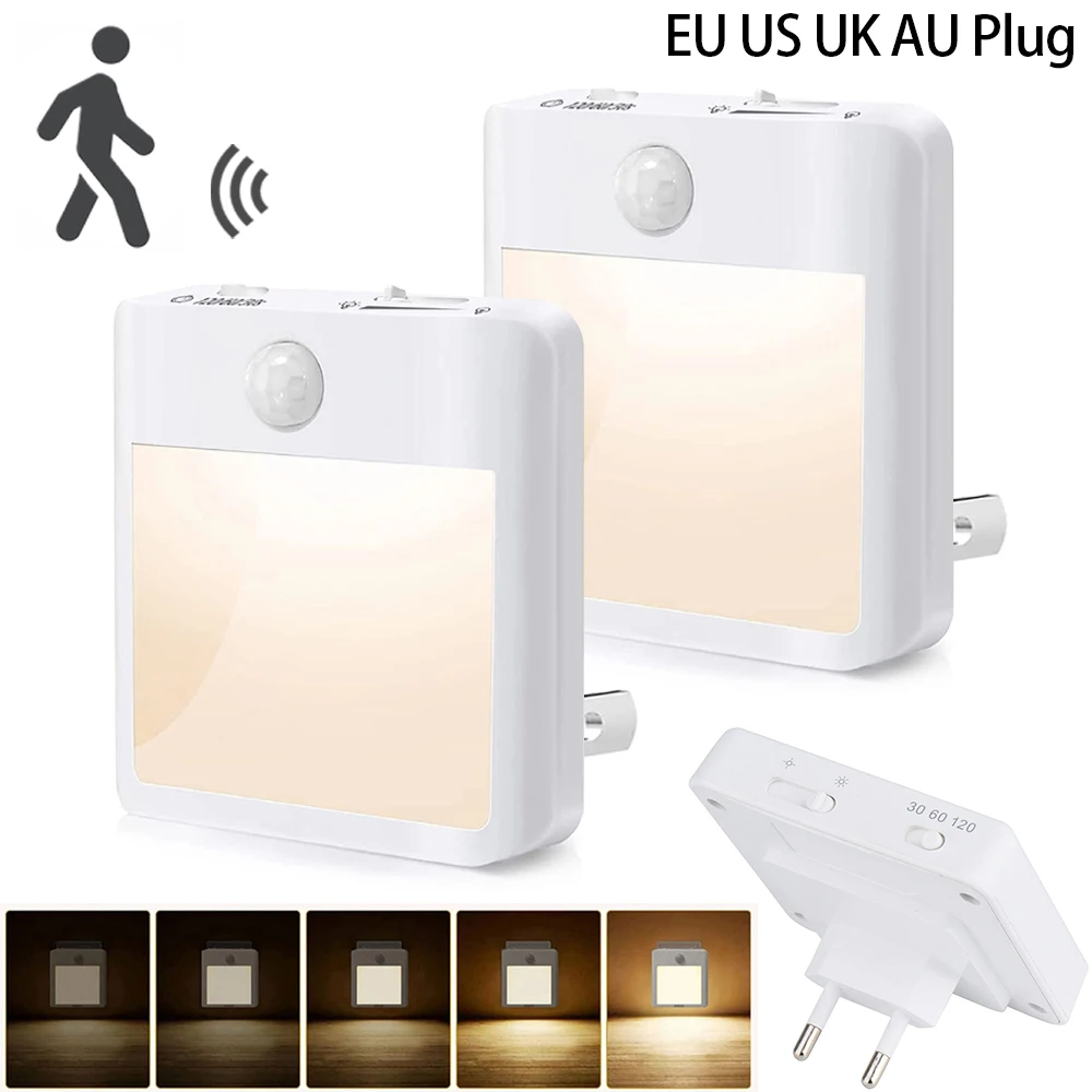 

Motion Sensor Night Light Auto Dusk To Dawn Dimmable Wireless Sensor Warm White LED Nightlight for Kids Bedroom