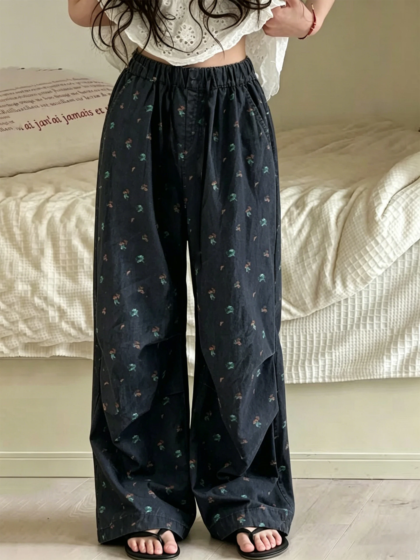 

Girls Casual Pants Children's Summer Wear Unique Super Cute Street Style Long Trousers for Daily Use Pola Brand Non-Fleece