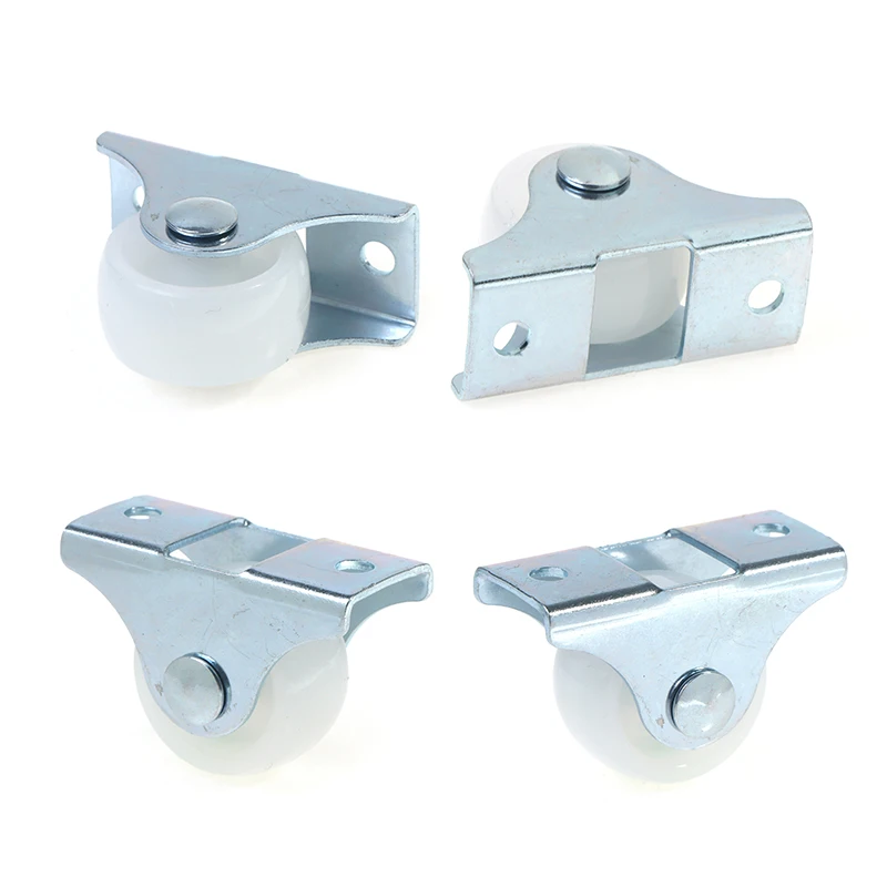New 4pcs 1 Inch Drawer Wheel Plastic Directional Caster Guide Furniture Small Pulley