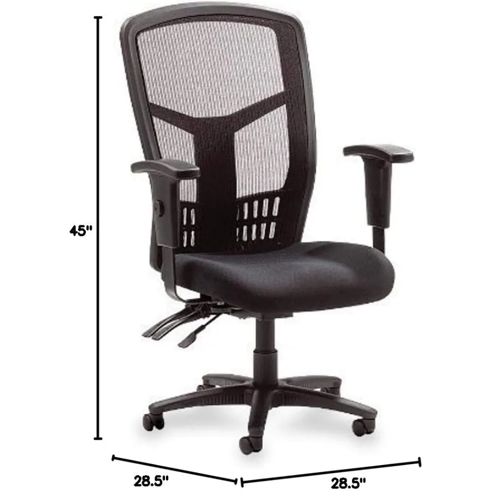 Ergonomic Mesh High-Back Chair for Executive Offices - Tilt Seat and Back Adjustments, Adjustable Armrests, Air-Permeable Design