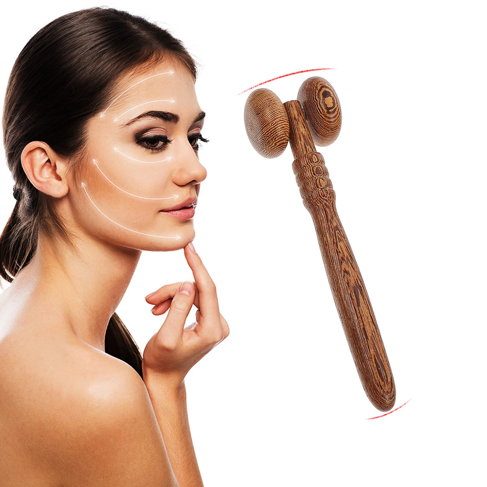 

4Pcs Cephalosome Massager Set Ergonomic Safe Wooden Facial and Full Body Massage Tools Portable for Blood Circulation Fatigue