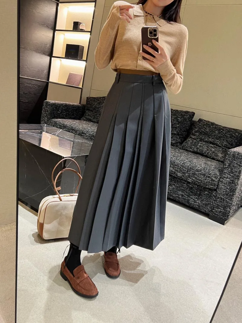 

2024 Winter New Half Skirt Women's Long Skirt Fashion Loose Black Women's Skirt Fashion Evening Dress Women's Ruffle Skirt