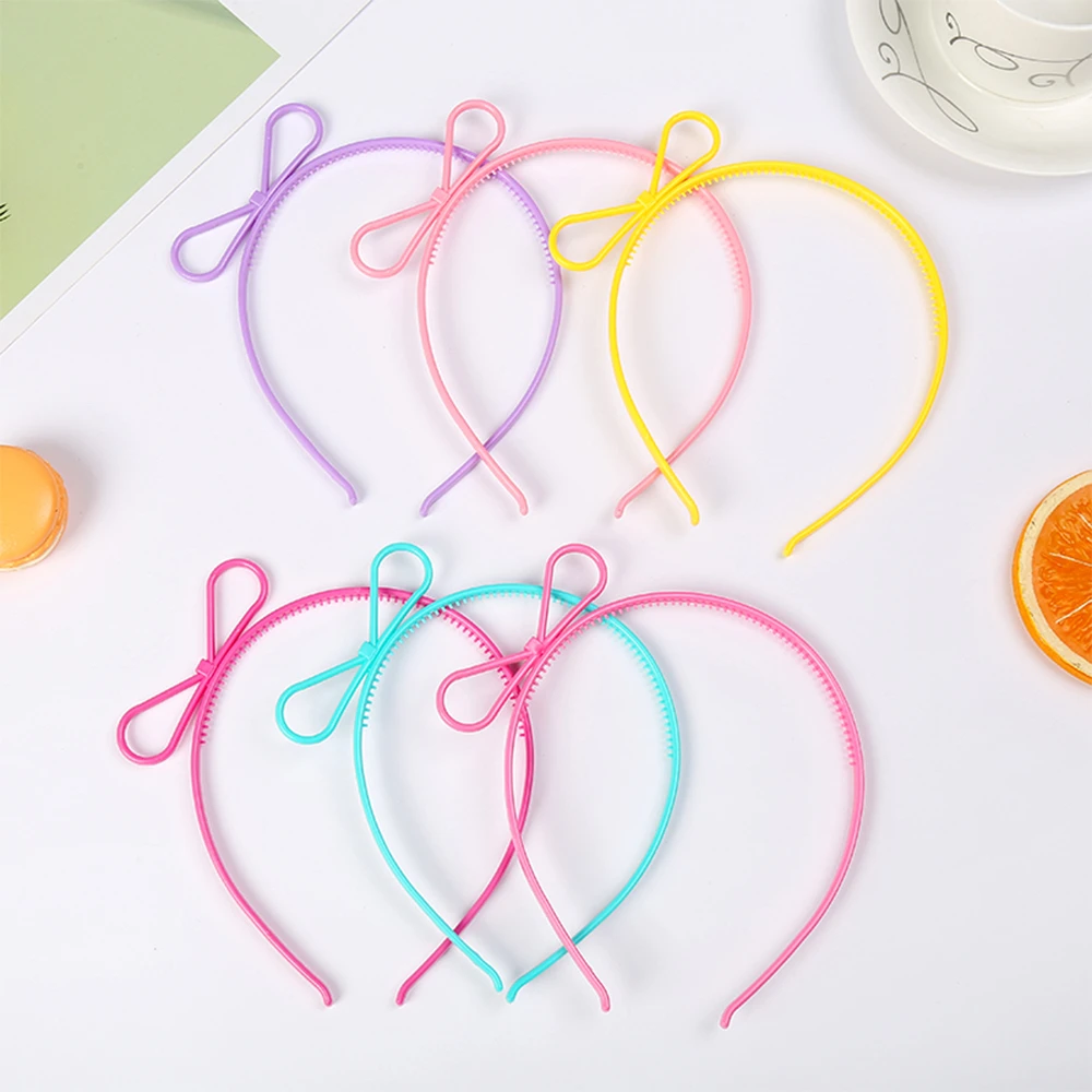 6 stücke Mädchen Einhorn Katze Ohren Stirnband Kunststoff Kitty Bögen Krone Stirnbänder Party Familie Dekoration Haar Zubehör – Detail 4