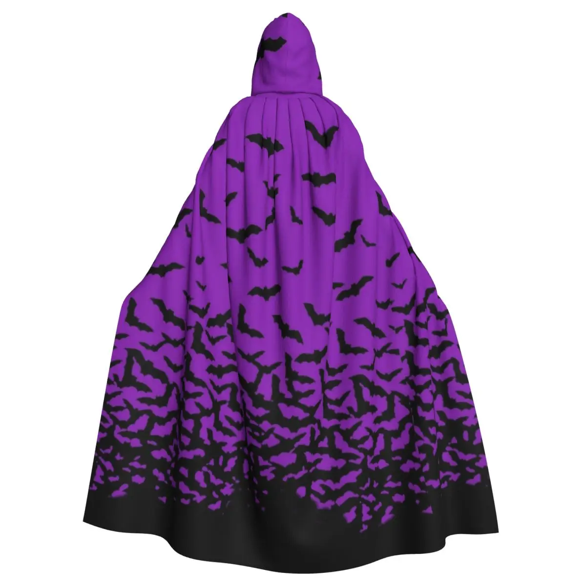 Aldult Purple Bats Cloak with Hood Halloween Spooky Design Grim Reaper Robe Costume for Party