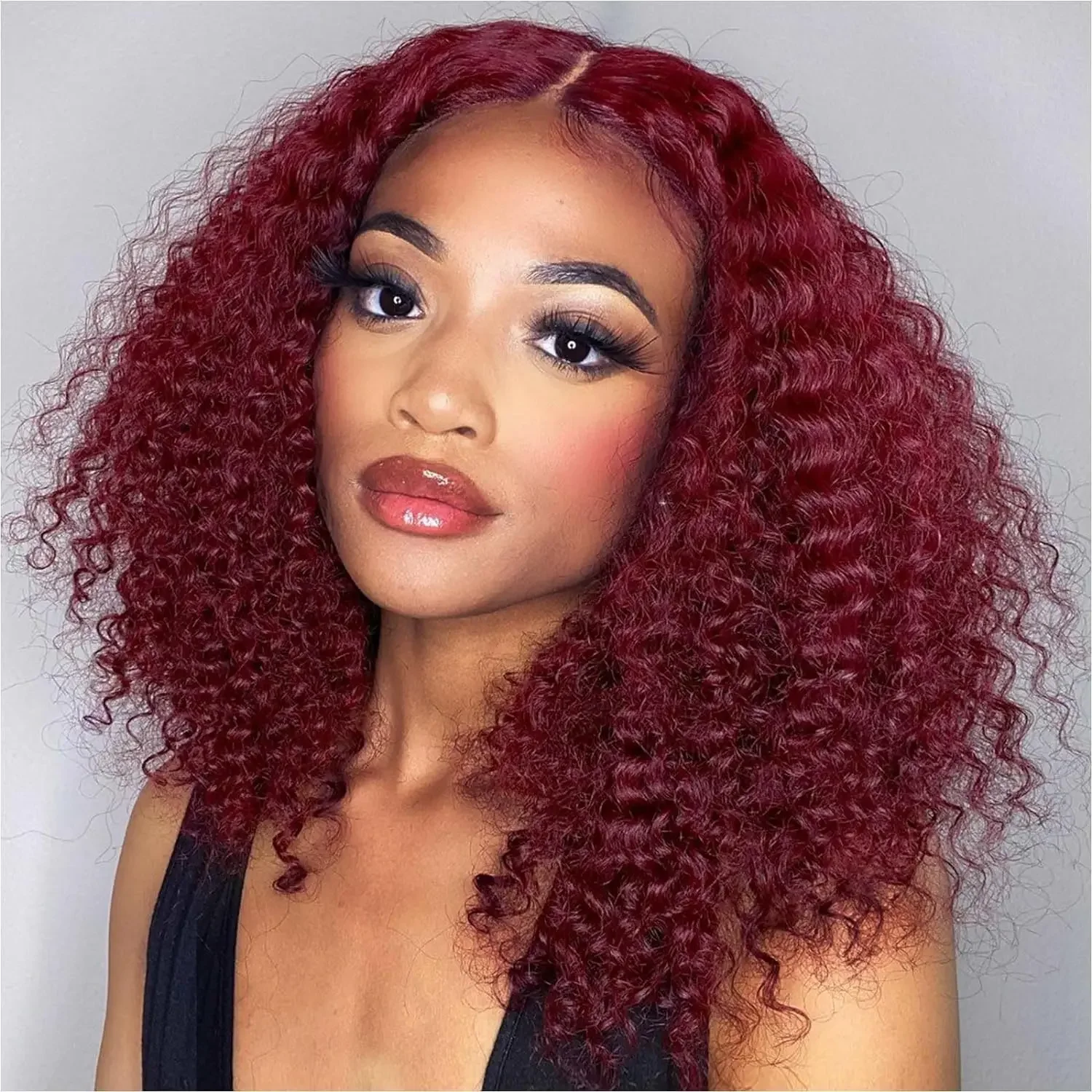 Curly Bob 99J 13x4 Lace Front Wigs Human Hair Deep Wave Lace Frontal Wig Cheap Brazilian Kinky Curly Lace Closure Short Bob Wig