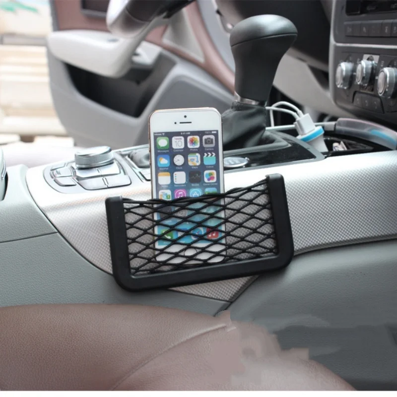 

Car Storage Bag Nets Adhesive Auto Seat Organizer Door Side Net Pocket Multifunction 20cm Resilient Car Styling Storage Nets