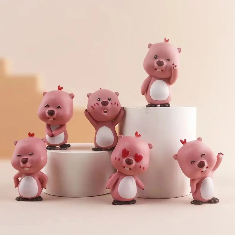 

6pcs/boxs Zanmang Loopy Ruby Little Beaver Doll Blind box Figures Animation Desktop Small Ornaments Collectible Ornaments gift