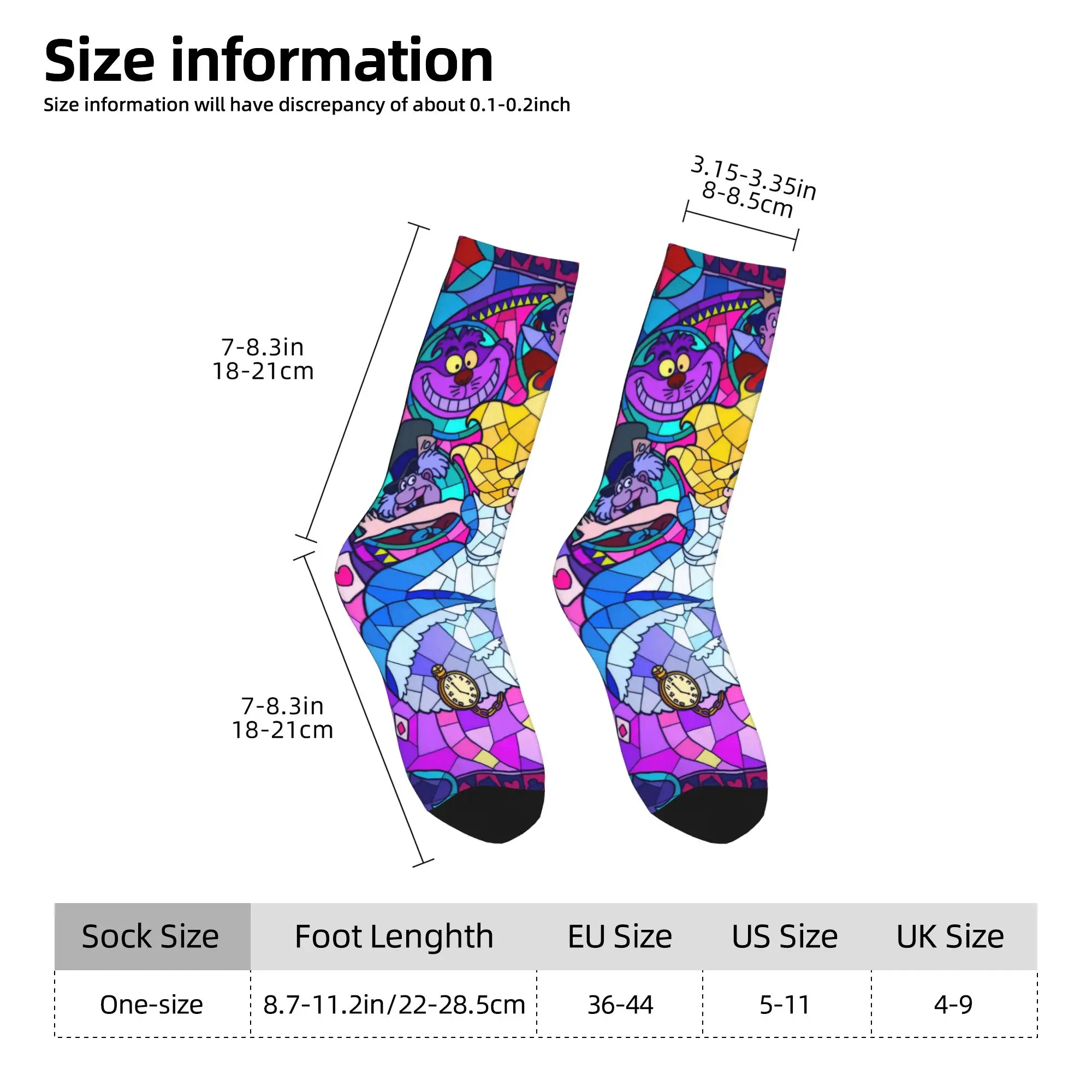 جوارب رجالية أليس في بلاد العجائب جوارب مضادة للانزلاق ناعمة قابلة للتنفس جوارب ربيعية بتصميم كاواي للجري