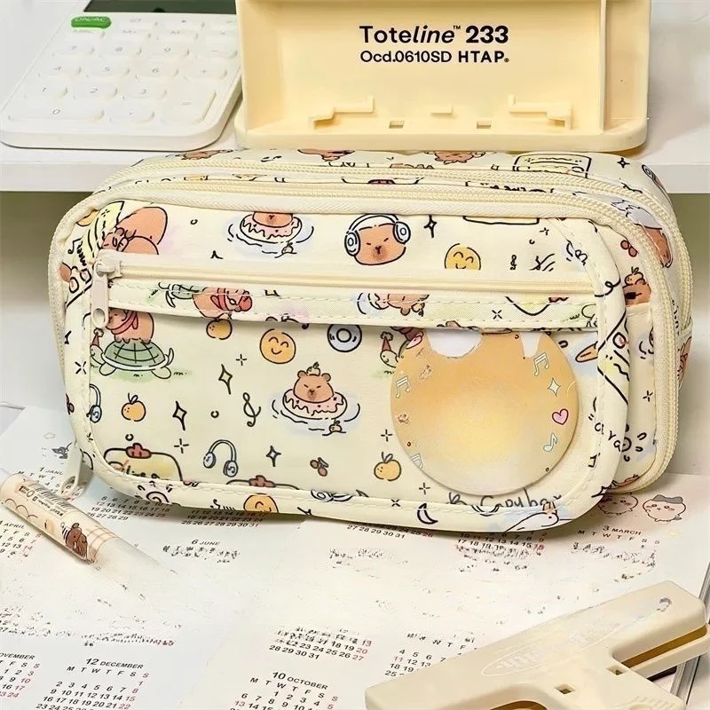 かわいい漫画鉛筆ケース学生漫画アニメクリエイティブ鉛筆バッグ大容量文具収納袋化粧品バッグ