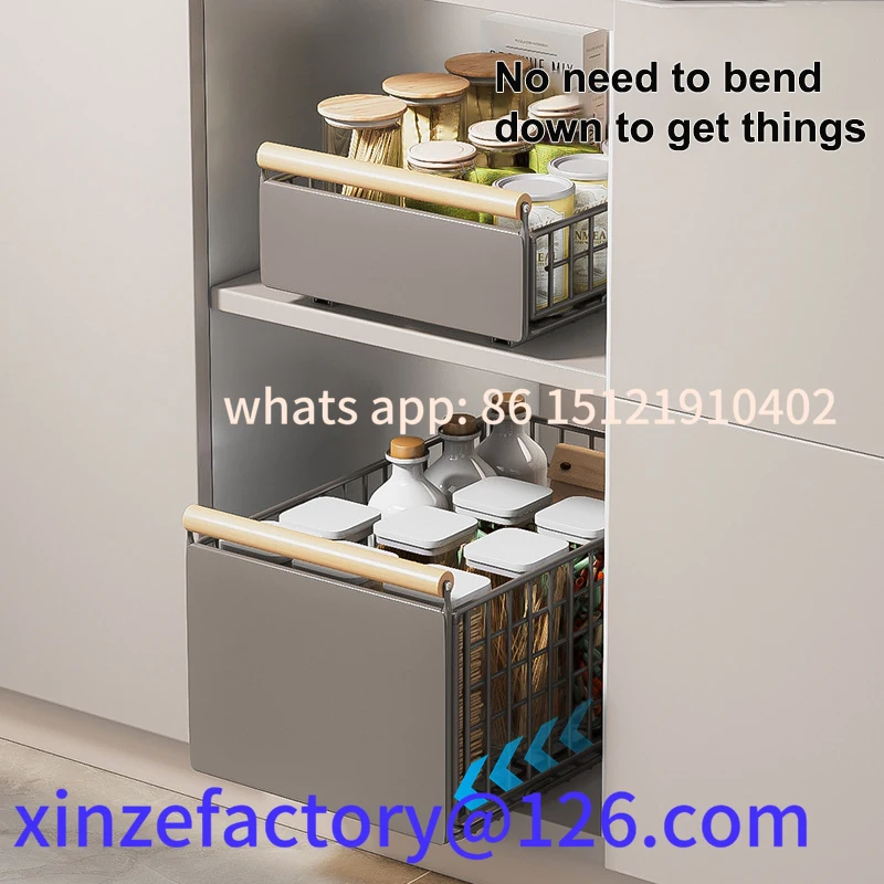 Customizable Kitchen Foldable Sink Pull-out Rack Cabinet Push-pull Retractable Basket