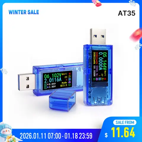 USB 5 Digit LCD Voltmeter and Ammeter RD